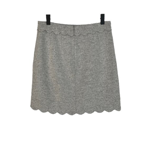 Club Monaco Light Gray Wool Blend Scalloped Mini Skirt Size 2 - Picture 2 of 5